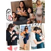 image:imageSWOMOG Women Maternity Nursing Gown and 34 Sleeve Robe Set Labor Delivery Nightgown Breastfeeding Hospital BathrobeLight Brown