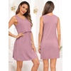 image:imageSWOMOG Women Maternity Nursing Gown and 34 Sleeve Robe Set Labor Delivery Nightgown Breastfeeding Hospital BathrobeTaro Purple