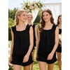 image:imageSWOMOG Women Pajama Sets 2 Pcs Ruffle Pjs Bridal Pajamas for Women Sleepwear Set with Tank Tops and ShortsBlack