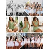 image:imageSWOMOG Women Pajama Sets 2 Pcs Ruffle Pjs Bridal Pajamas for Women Sleepwear Set with Tank Tops and ShortsGreen