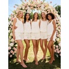image:imageSWOMOG Women Pajama Sets 2 Pcs Ruffle Pjs Bridal Pajamas for Women Sleepwear Set with Tank Tops and ShortsWhite