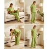 image:imageSWOMOG Women Pajama Sets TwoPiece Nightwear Short Sleeve Sleepwear Button Down Pj Lounge Sets with Long PantsGrass Green
