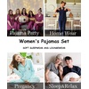 image:imageSWOMOG Women Pajama Sets TwoPiece Nightwear Short Sleeve Sleepwear Button Down Pj Lounge Sets with Long PantsWine Red
