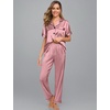 image:imageSWOMOG Women Satin Pajamas Set Short Sleeve Top amp Pants Sleepwear Silky Button Down Nightwear 2pcs Loungewear Pjs SetMisty Rose