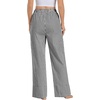 image:imageSWOMOG Womens 100 Cotton Pajama Pants Lightweight Gingham Lounge Bottoms Casual Wide Leg PJ Pants with PocketsBlack White Plaid