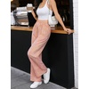 image:imageSWOMOG Womens 100 Cotton Pajama Pants Lightweight Gingham Lounge Bottoms Casual Wide Leg PJ Pants with PocketsOrange White Stripes