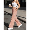 image:imageSWOMOG Womens 100 Cotton Pajama Pants Lightweight Gingham Lounge Bottoms Casual Wide Leg PJ Pants with PocketsOrange White Stripes