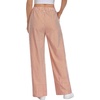 image:imageSWOMOG Womens 100 Cotton Pajama Pants Lightweight Gingham Lounge Bottoms Casual Wide Leg PJ Pants with PocketsOrange White Stripes