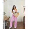 image:imageSWOMOG Womens 100 Cotton Pajama Pants Lightweight Gingham Lounge Bottoms Casual Wide Leg PJ Pants with PocketsPink White Stripes
