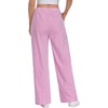 image:imageSWOMOG Womens 100 Cotton Pajama Pants Lightweight Gingham Lounge Bottoms Casual Wide Leg PJ Pants with PocketsPink White Stripes
