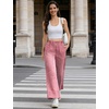 image:imageSWOMOG Womens 100 Cotton Pajama Pants Lightweight Gingham Lounge Bottoms Casual Wide Leg PJ Pants with PocketsRed White Plaid