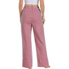 image:imageSWOMOG Womens 100 Cotton Pajama Pants Lightweight Gingham Lounge Bottoms Casual Wide Leg PJ Pants with PocketsRed White Plaid