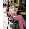 image:imageSWOMOG Womens 100 Cotton Pajama Pants Lightweight Gingham Lounge Bottoms Casual Wide Leg PJ Pants with PocketsRed White Plaid
