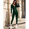 image:imageSWOMOG Womens Pajamas Jumpsuits Zipup Hoodie Union Jumpsuit Romper Long Sleeve Sexy Onesie Bodysuits One Piece SleepwearGreen