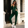 image:imageSWOMOG Womens Pajamas Jumpsuits Zipup Hoodie Union Jumpsuit Romper Long Sleeve Sexy Onesie Bodysuits One Piece SleepwearGreen