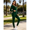 image:imageSWOMOG Womens Pajamas Jumpsuits Zipup Hoodie Union Jumpsuit Romper Long Sleeve Sexy Onesie Bodysuits One Piece SleepwearGreen