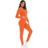 image:imageSWOMOG Womens Pajamas Jumpsuits Zipup Hoodie Union Jumpsuit Romper Long Sleeve Sexy Onesie Bodysuits One Piece SleepwearOrange