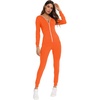 image:imageSWOMOG Womens Pajamas Jumpsuits Zipup Hoodie Union Jumpsuit Romper Long Sleeve Sexy Onesie Bodysuits One Piece SleepwearOrange