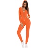 image:imageSWOMOG Womens Pajamas Jumpsuits Zipup Hoodie Union Jumpsuit Romper Long Sleeve Sexy Onesie Bodysuits One Piece SleepwearOrange