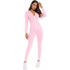 image:imageSWOMOG Womens Pajamas Jumpsuits Zipup Hoodie Union Jumpsuit Romper Long Sleeve Sexy Onesie Bodysuits One Piece SleepwearPink