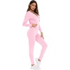 image:imageSWOMOG Womens Pajamas Jumpsuits Zipup Hoodie Union Jumpsuit Romper Long Sleeve Sexy Onesie Bodysuits One Piece SleepwearPink