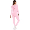 image:imageSWOMOG Womens Pajamas Jumpsuits Zipup Hoodie Union Jumpsuit Romper Long Sleeve Sexy Onesie Bodysuits One Piece SleepwearPink