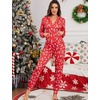 image:imageSWOMOG Womens Pajamas Jumpsuits Zipup Hoodie Union Jumpsuit Romper Long Sleeve Sexy Onesie Bodysuits One Piece SleepwearRed Bottom Elk