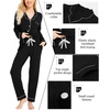 image:imageSWOMOG Womens Pajamas Set Long Sleeve Sleepwear Button Down Nightwear Soft Cotton Pj Lounge SetsBlack