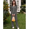 image:imageSWOMOG Womens Pajamas Set Long Sleeve Sleepwear Button Down Nightwear Soft Cotton Pj Lounge SetsDeep Grey