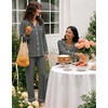 image:imageSWOMOG Womens Pajamas Set Long Sleeve Sleepwear Button Down Nightwear Soft Cotton Pj Lounge SetsDeep Grey