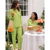 image:imageSWOMOG Womens Pajamas Set Long Sleeve Sleepwear Button Down Nightwear Soft Cotton Pj Lounge SetsGrass Green