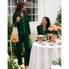image:imageSWOMOG Womens Pajamas Set Long Sleeve Sleepwear Button Down Nightwear Soft Cotton Pj Lounge SetsGreen