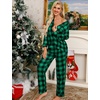 image:imageSWOMOG Womens Pajamas Set Long Sleeve Sleepwear Button Down Nightwear Soft Cotton Pj Lounge SetsGreen Plaid