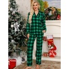 image:imageSWOMOG Womens Pajamas Set Long Sleeve Sleepwear Button Down Nightwear Soft Cotton Pj Lounge SetsGreen Plaid
