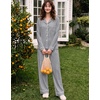 image:imageSWOMOG Womens Pajamas Set Long Sleeve Sleepwear Button Down Nightwear Soft Cotton Pj Lounge SetsGrey