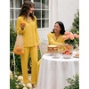 image:imageSWOMOG Womens Pajamas Set Long Sleeve Sleepwear Button Down Nightwear Soft Cotton Pj Lounge SetsPale Yellow