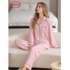 image:imageSWOMOG Womens Pajamas Set Long Sleeve Sleepwear Button Down Nightwear Soft Cotton Pj Lounge SetsPink