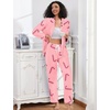 image:imageSWOMOG Womens Pajamas Set Long Sleeve Sleepwear Button Down Nightwear Soft Cotton Pj Lounge SetsPink Candy Cane