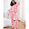image:imageSWOMOG Womens Pajamas Set Long Sleeve Sleepwear Button Down Nightwear Soft Cotton Pj Lounge SetsPink Candy Cane