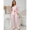 image:imageSWOMOG Womens Pajamas Set Long Sleeve Sleepwear Button Down Nightwear Soft Cotton Pj Lounge SetsPink Strip