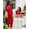 image:imageSWOMOG Womens Pajamas Set Long Sleeve Sleepwear Button Down Nightwear Soft Cotton Pj Lounge SetsRed