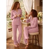 image:imageSWOMOG Womens Pajamas Set Long Sleeve Sleepwear Button Down Nightwear Soft Cotton Pj Lounge SetsTaro Purple