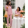 image:imageSWOMOG Womens Pajamas Set Long Sleeve Sleepwear Button Down Nightwear Soft Cotton Pj Lounge SetsTaro Purple