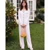image:imageSWOMOG Womens Pajamas Set Long Sleeve Sleepwear Button Down Nightwear Soft Cotton Pj Lounge SetsWhite