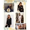 image:imageSWOMOG Womens Pajamas Set Long Sleeve Sleepwear Button Down Nightwear Soft Cotton Pj Lounge SetsWine Red