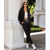 image:imageSWOMOG Womens Pajamas Set Long Sleeve Sleepwear Button Down Nightwear Soft Joggers PJs Sets with Pockets Lounge SetsBlack