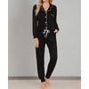 image:imageSWOMOG Womens Pajamas Set Long Sleeve Sleepwear Button Down Nightwear Soft Joggers PJs Sets with Pockets Lounge SetsBlack