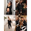 image:imageSWOMOG Womens Pajamas Set Long Sleeve Sleepwear Button Down Nightwear Soft Joggers PJs Sets with Pockets Lounge SetsBlack