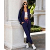 image:imageSWOMOG Womens Pajamas Set Long Sleeve Sleepwear Button Down Nightwear Soft Joggers PJs Sets with Pockets Lounge SetsNavy Blue