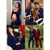 image:imageSWOMOG Womens Pajamas Set Long Sleeve Sleepwear Button Down Nightwear Soft Joggers PJs Sets with Pockets Lounge SetsNavy Blue